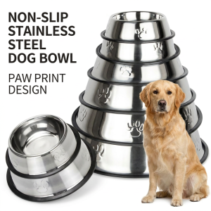 stainless steel pet basin (footprints)