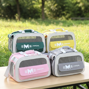 breathable collapsible pet carrier bag, soft sided travel tote for small dogs & cats
