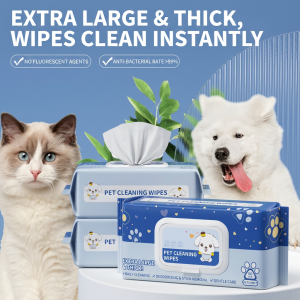 extra thick gentle pet cleaning wipes for dogs & cats, 80 counts per pack