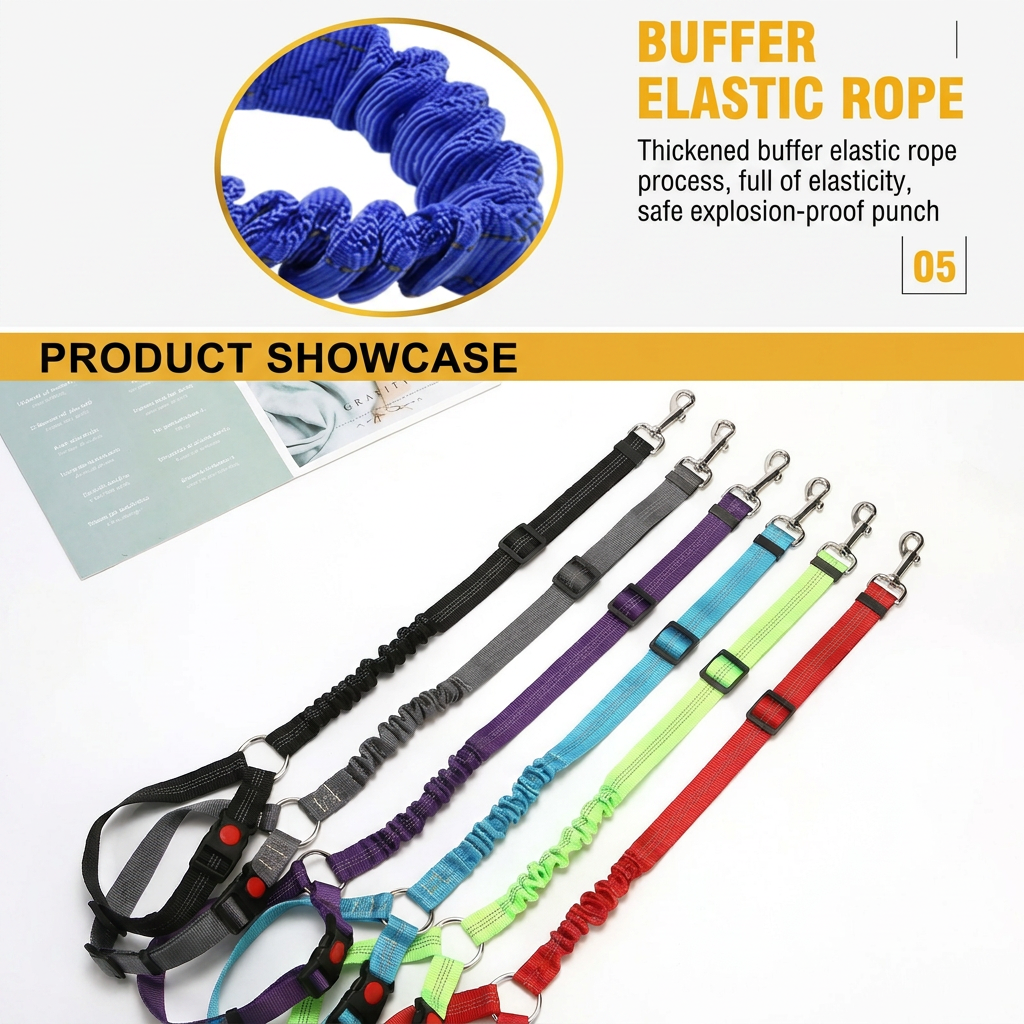 adjustable dog car seat belt with elastic shock absorption adjustable dog car seat belt with elastic shock absorption